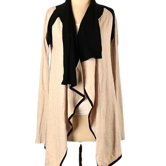 Cyrus Tan& Black Cardigan Sweater size Large - Picture 1 of 8